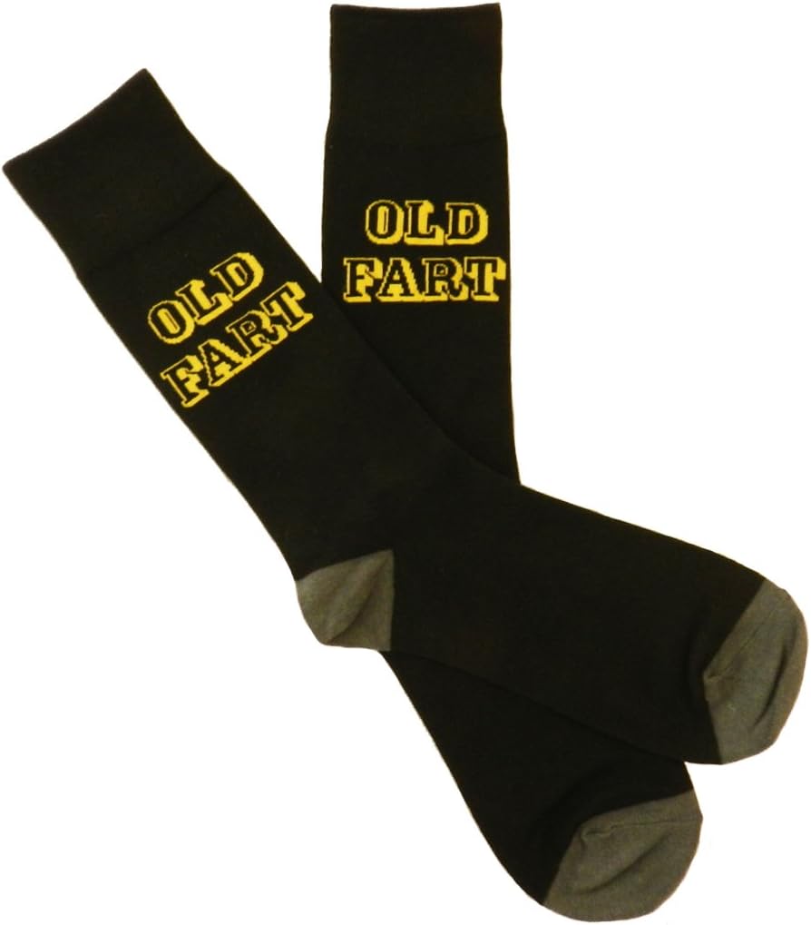 Fancy Pants FunTimeFancyPants FunTime "Old Fart" Old Man Casual Crew Novelty Comfortable Socks, The Ultimate Retirement, Birthday, or Holiday Gag Gift