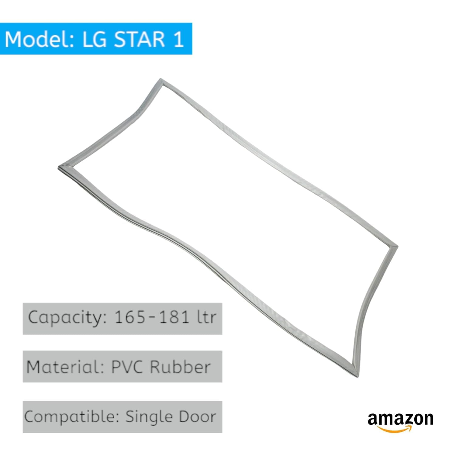 Refrigerator Door Gasket for LG Star 1 Fridge | Non-magnatic Premium PVC Rubber Seal (40.5 in x 19.5 in) | Compatible with Single Door Model (165-180 L) | Match & Buy — Amazon image 4