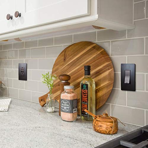 Legrand - Pass & Seymour Radiant Rocker Switch Wall Plate, Legrand Screwless Wall Plate 1 Gang, Dark Bronze Outlet Wall Plate, Rwp26Dbcc6, 1 Count #TOP6