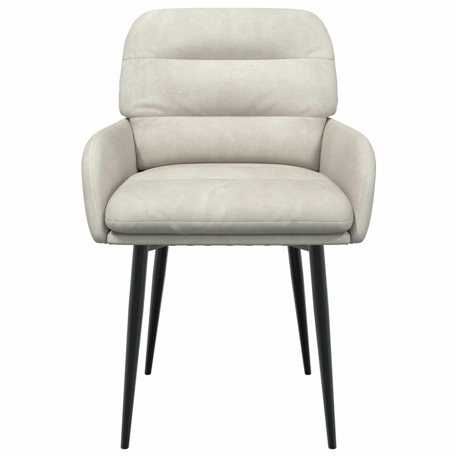 Krzesło do jadalni, zestaw 2 szt., aksamitne kremowe z podłokietnikami, ergonomicznie wyściełane, nowoczesne wzornictwo, stabilna metalowa rama, wygodne oparcie, idealne do jadalni, kuchni