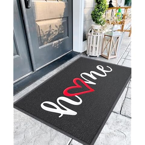 EARTHALL Door Mat Outdoor Indoor Home Doormat, 48"x32", Durable Floor Mat Non Slip Rug Ultra Absorb Mud Easy Clean Front Doormat for Garage, Entryway, Patio, High Traffic Areas, Black Cover
