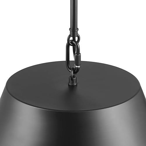 Miniatura 2 de GLOBE Lámpara colgante eléctrica de 1 luz, acabado negro mate, varillas colgantes ajustables, regulable, base E26, iluminación de techo moderna Dark