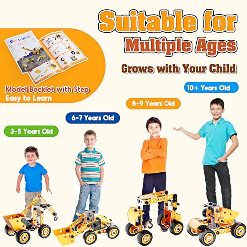 Image of Toy for 5 6 7 8 9 10 Year Old Boys, STEM Construction Car Toy for 5-10 Years Boys, Building Toy, Gifts for 5-10 Year Old Boys, Christmas Birthday Gifts for Boys