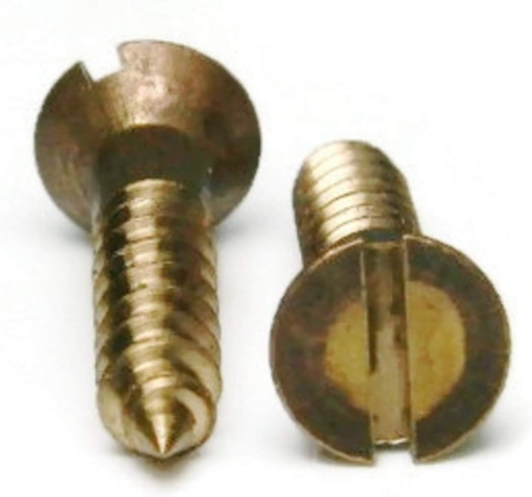 #10-13 Wood Screws - Slotted Flat Head Wood Screws - Silicon Bronze #10 x 1-1/2" Qty 25