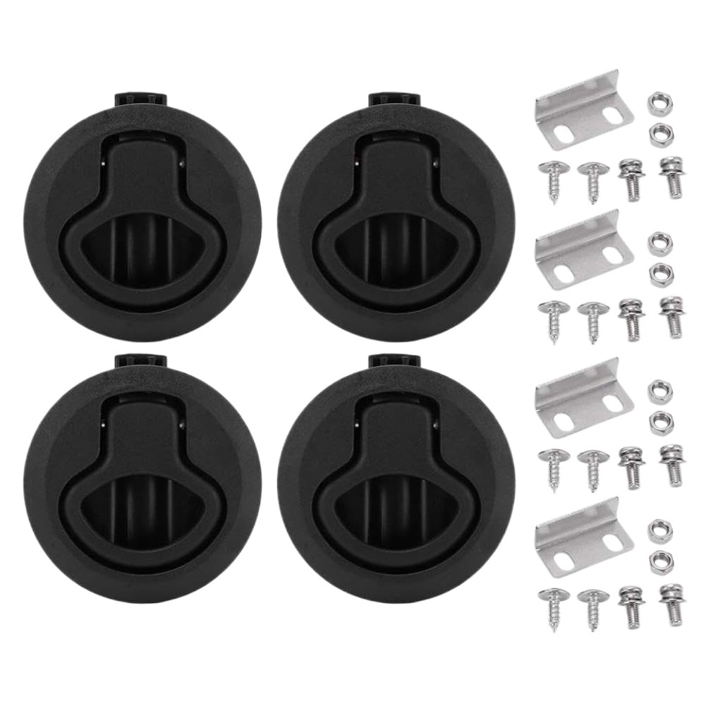 Xbtoubuey Onecolor Marine Flush Pull Slam Latch Round Ring Lock 61Mm 2.4In Compatible With Boats Yachts Rvs Hatches