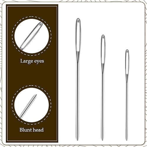 Miniatura 4 de Agujas de tejer, agujas de coser, agujas de ganchillo, agujas de hilo, aguja de zurcido, aguja de tapiz, 9 agujas romas de ojos grandes, agujas de