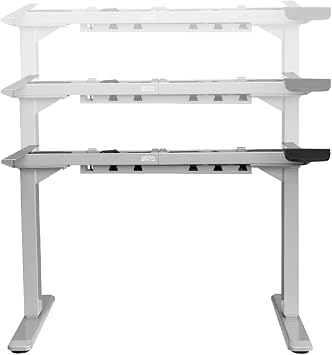 Dual Motor Electric Standing Desk Frame, Height Adjustable Sit Stand Desk Base 24.550, 3 Memory Controller, Heavy Duty Steel Frame 225 lbs, Black (Tabletop Not Included)