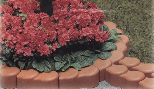 Garden Border Edging, Interlocking, Swivel, Terracotta, about 16 Feet