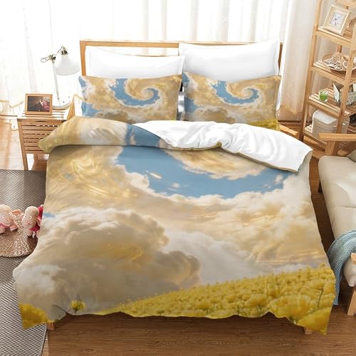 Housse de couette impression 3D artistique en microfibre single 135x200 cm