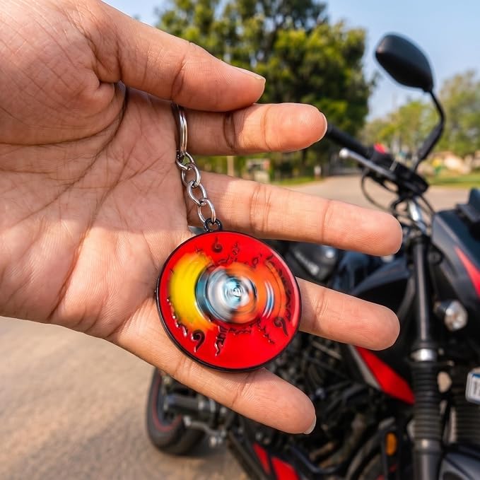 Image of Premium Metal Anime Spinner Keychain | 360 Rotating Fidget Keyring for Bike, Car & Bags | Japanese Manga & Cosplay Action Hero Designs | Pack of 1