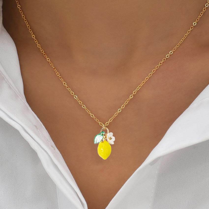 Lemon Necklace Lemons Pendant Necklace Fruit Necklace Exquisite And Adorable Handcrafted Work Lemon Jewelry4