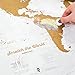 Póster del mapa mundi de rascar con tubo de regalo - extragrande...