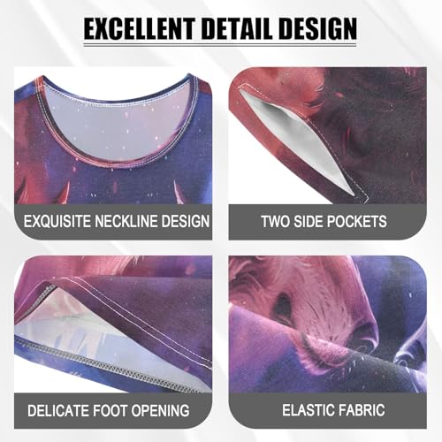 senya Short Sleeve Pajamas Sets Summer Cotton Sleepwear Two Wolfs Face4