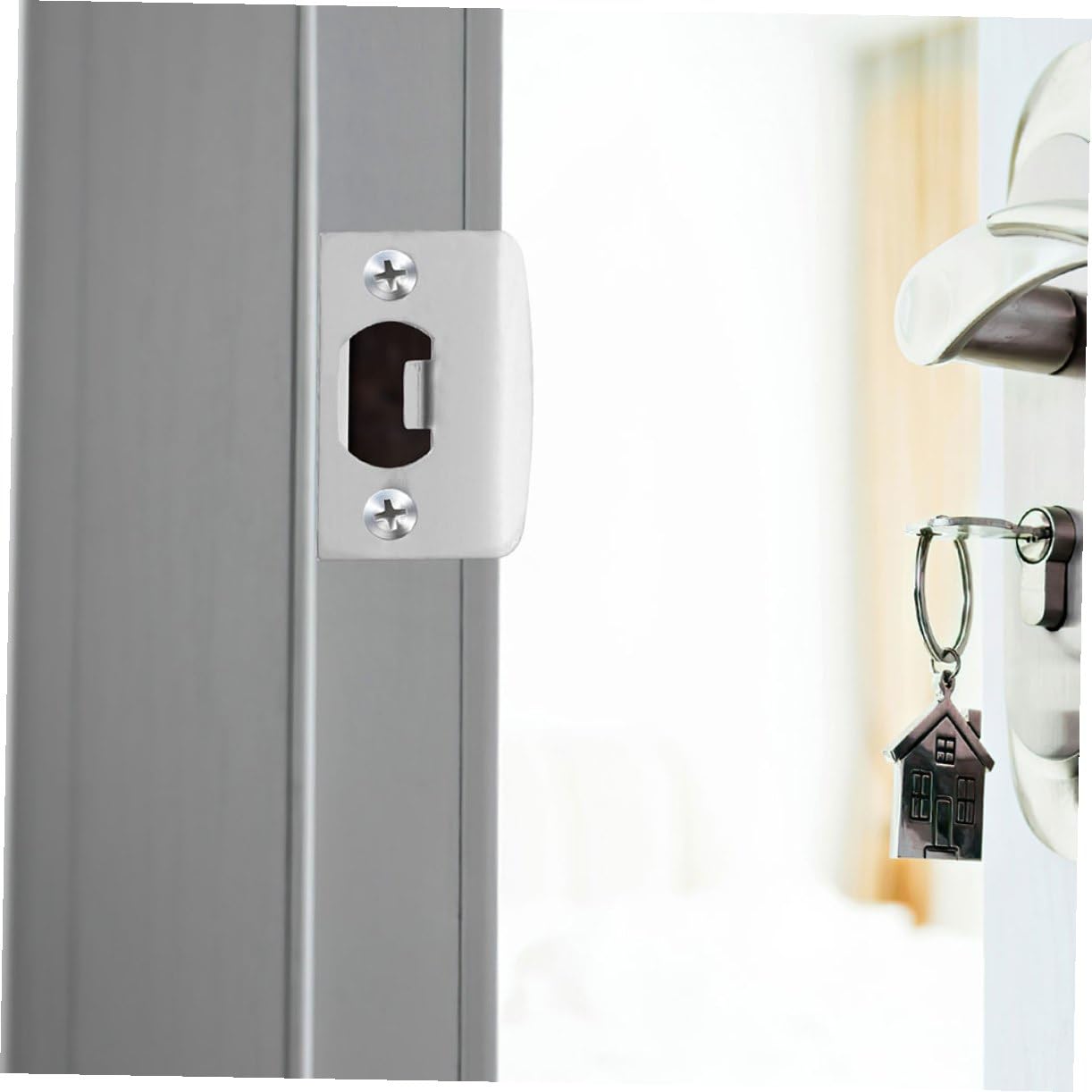 DOITOOL 4 Ensembles Boucle À Ardillon Verrouillable Close Closure Portail Lock Sécurité Loquet Bouchon Dehors Kit De Réparation En Acier Inoxydable Couvertures De Porte Silver 6 Pièces * 4