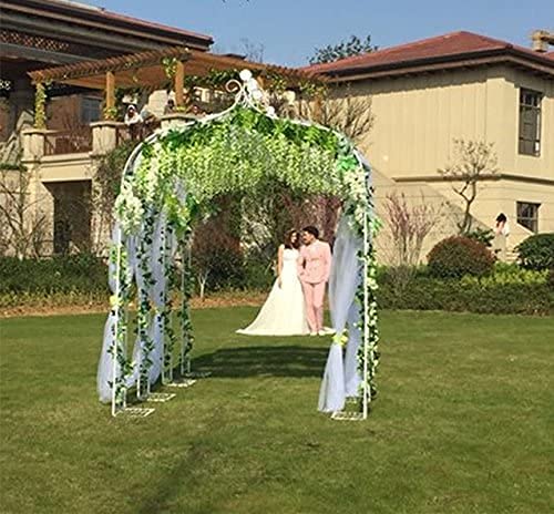 DearHouse 6 Pieces 3.6 Feet Artificial Flower Silk Wisteria Vine Rattan Fake Wisteria Garland Hanging Flowers for Home Garden Party Wall Wedding Decor (Green) 2
