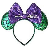 Charmed Creations - Mermaid Inspired Bow Headband, Mermaid Mouse Ears, Princess Birthday Party,...