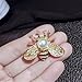 Colorful Rhinestone Crystal Bee Brooch Vintage Bee Pearl Lapel Pin Fashion Shell Pearl Insect Animal Pin Jewelry Gift for Women-3