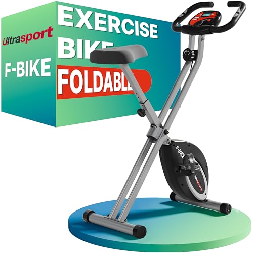 Ultrasport F-Bike Folding Exercise Bike 286 lbs Capacity, Extra Silent with Relax Foam Seat I...