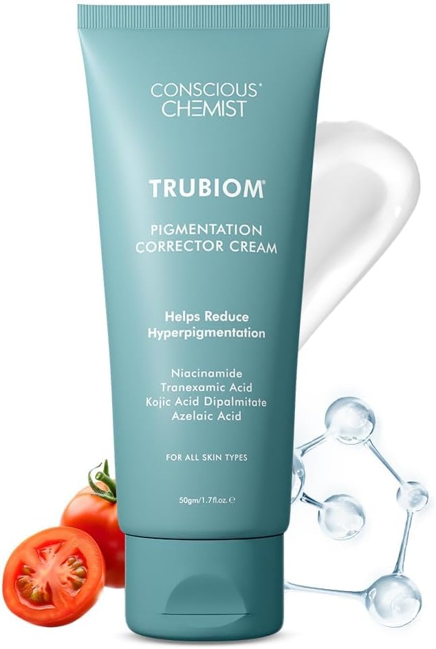Conscious Chemist Kojic Acid Face Cream | 50g | Azelaic Acid Cream for Men & Women, Niacinamide & Tranexamic Acid, Anti Pigmentation, Reduce Dark Spots, All Skin Type - Trubiom