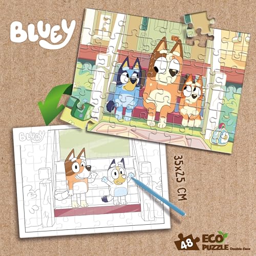 Lisciani - Bluey - Doppelseitiges Puzzle mit 48 Teilen ab 4 Jahren – Ansicht 4