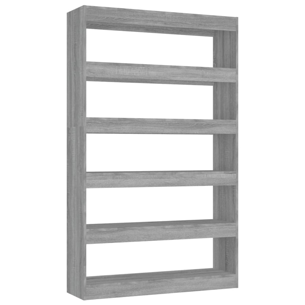 INLIFE Librería/separador de ambientes, gris Sonoma, 100 x 30 x 166 cm, gris, 42,3 kg, 813639
