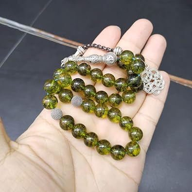 Tasbih Peridot Crystal muslim misbaha rosary Bracelets islam prayer beads