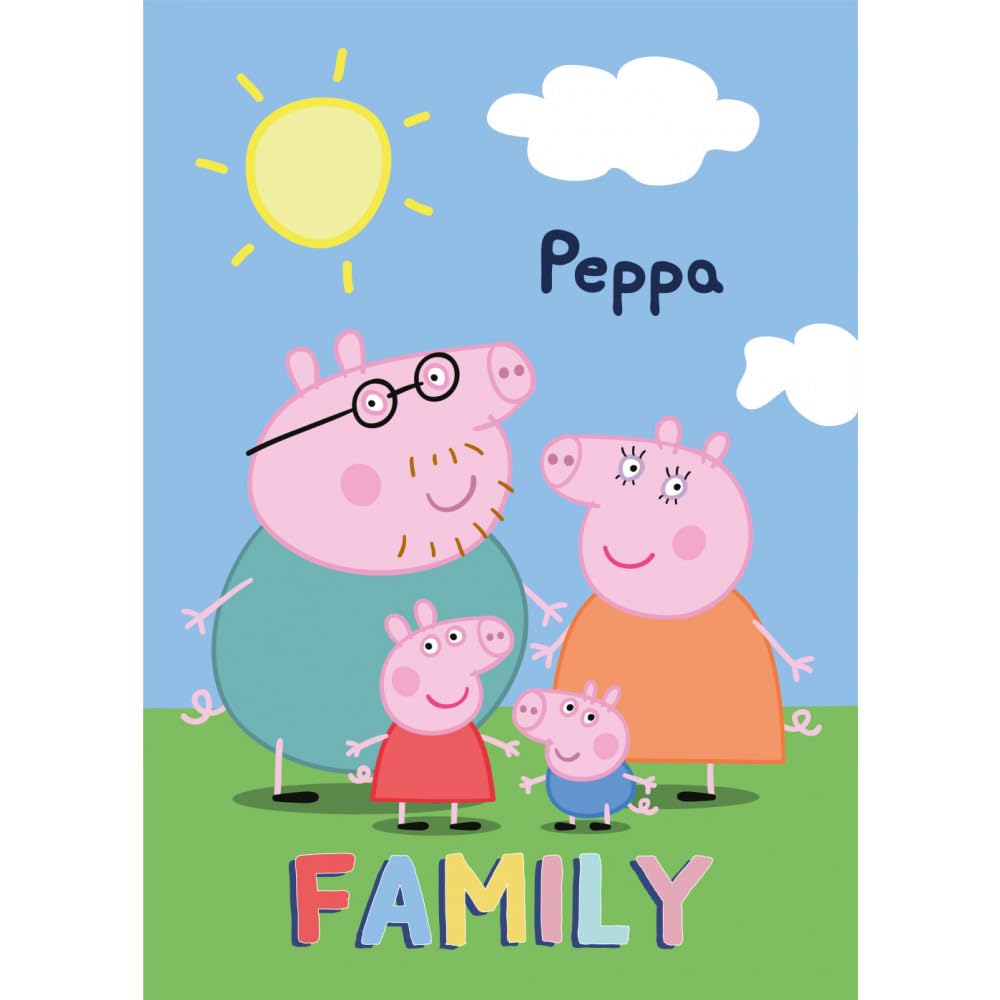 BrandMac Peppa Pig Family Kids Polyester Polar Fleece Blanket 100x140 cm