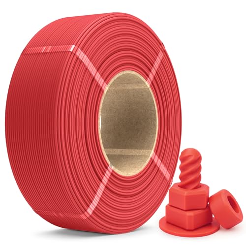 Image of SUNLU PETG Filament Refill 1.75mm 1KG, High Speed 3D Printer Filament Refill, No-Spool Matte PETG Refill for Reusable Spools Compatible with Bambu Labs Filament Printer, 1KG /Roll (Matte Red)
