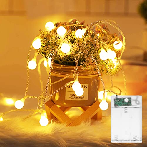 Flaspar LED Globe Lichterkette Batterie mit Timer, 3M 20 LED Kugel...