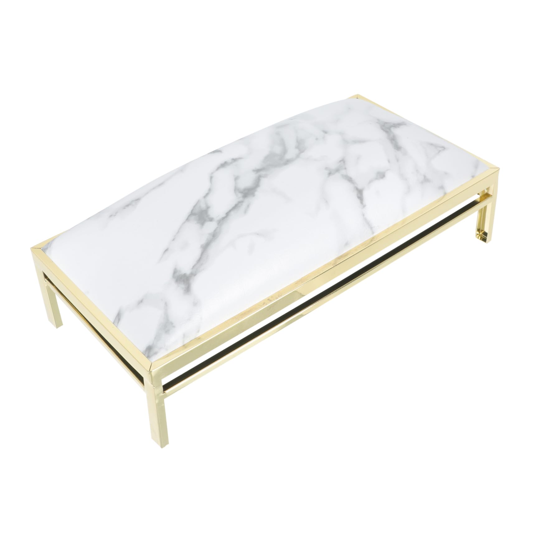 Didiseaon Almohada de Manicura Cómoda y Práctica de Cuero Blanco para Reposamanos Soporte Metálico Adecuado para Uso en Manicure y Hogar
