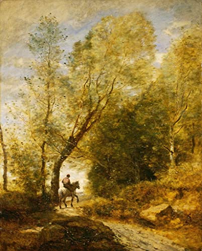 Toile forêt de Coubron Corot 60x90cm, impression haute définition pour un salon raffiné