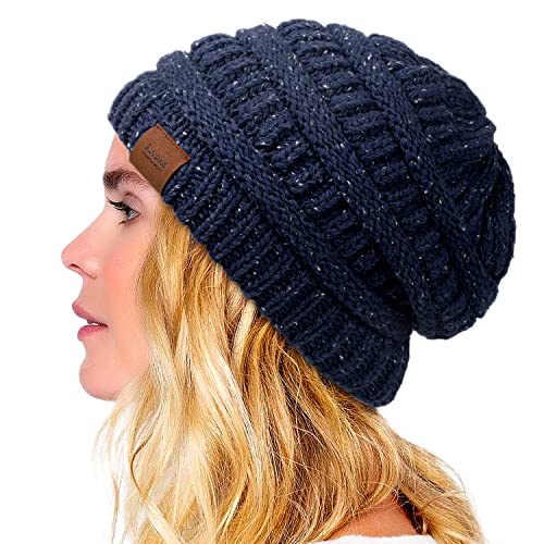 Winter Satin Lined Beanie Hats For Women Men Warm Oversized Slouchy Knitted Skull Cap With Satin Silk Lining For Natural Hair #TOP30