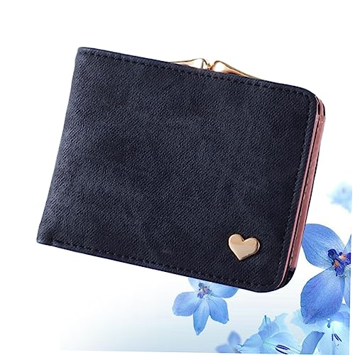 BESPORTBLE Fashionable Imitation Denim Wallet for Women Short Purse Organized Credit Holder Chic Black Design for Travel and Everyday Use4