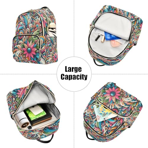 Image of ALAZA Fashion Flower Floral Women Backpack Purse Ladies Fashion Shoulder Bag Daypack Travel Bag 7.5L