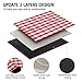 RealPero Extra Large Picnic Blanket Waterproof Camping Mat Rug with PU Carrier Soft Lightweight Portable Outdoor Mat for Travel Lawn Camping on Grass Sand-Proof Beach Red White Plaid