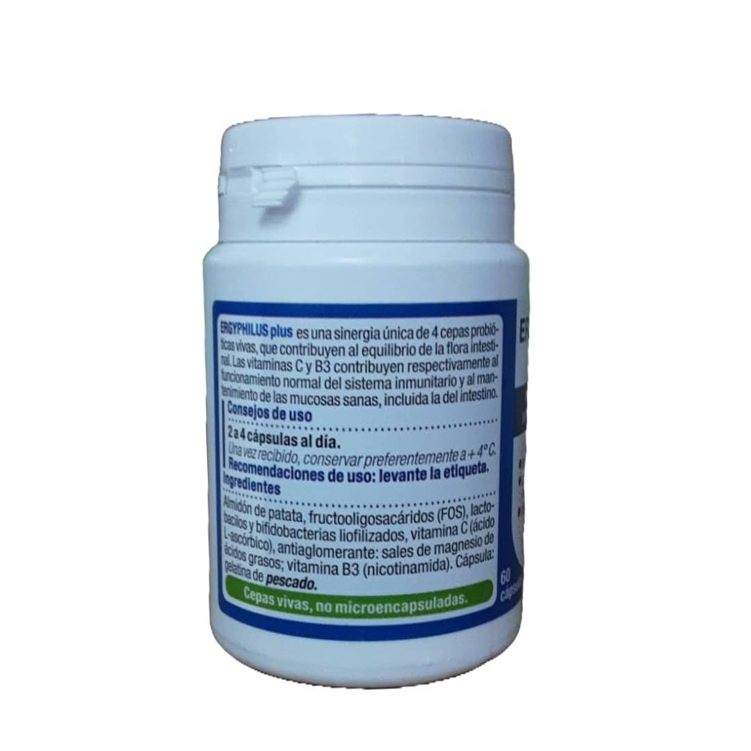 Nutergia Pack 2x ErgyPhilus Plus 60 Cápsulas | Probióticos con Lactobacillus y Bifidobacterium | Equilibrio de la Flora Intestinal | Sin Gluten ni Lactosa | 120 Cápsulas Totales