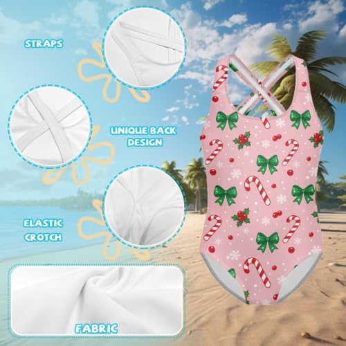 Image of Girls One Piece Swimsuits Quick Dry Beach Bathing Suit Crossback Swimwear 5-14 Years