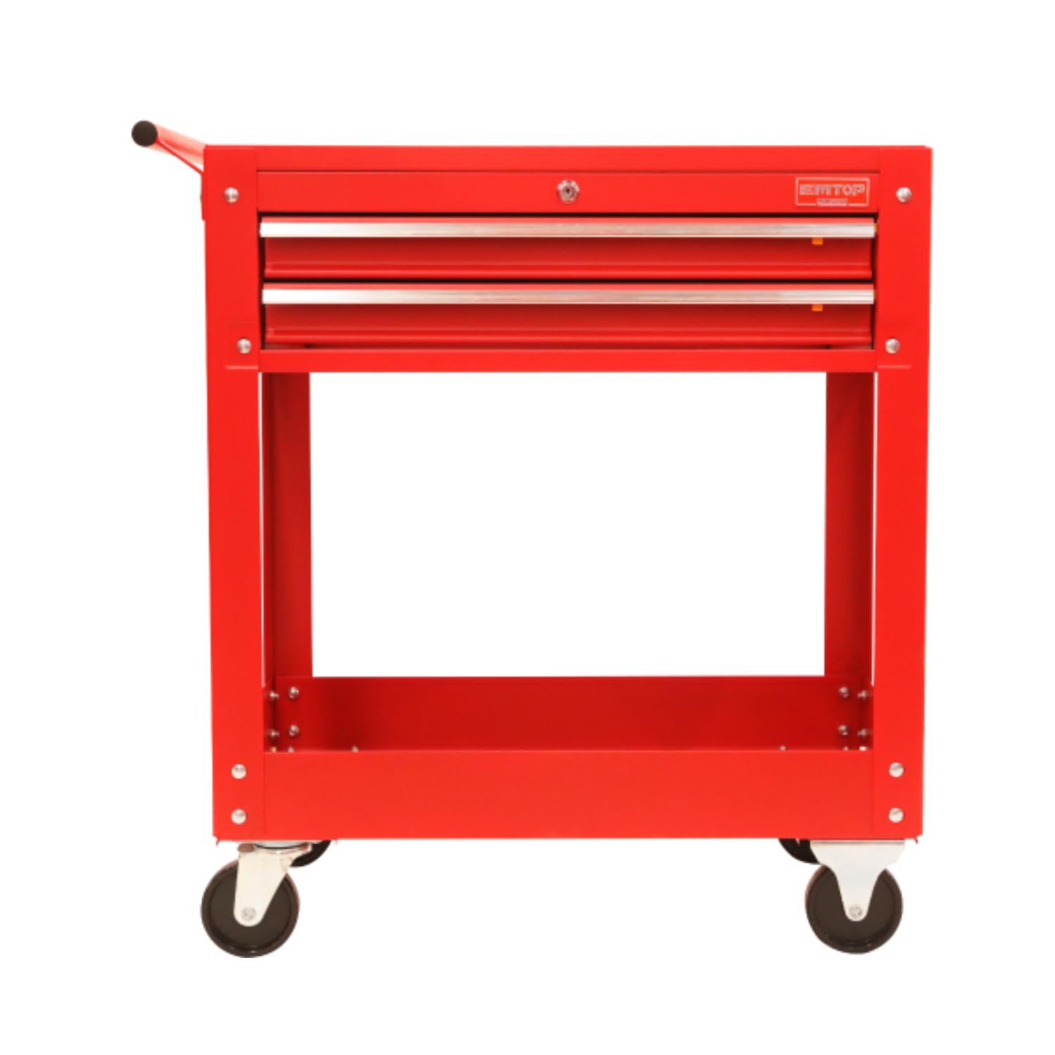 EMTOP - Carro Portaherramientas 2 Cajones | 712x440x694 mm | Cajon 570x395x60 mm | Chapa 0,6 mm | para Talleres y Organización de Herramientas | Capacidad Amplia