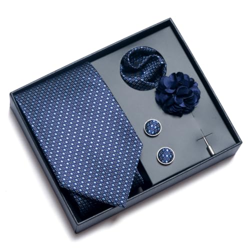 Image of joy alice 70 Colors Ties Set Men Mixed Color Necktie Handkerchief Cufflinks Brooch 3.15 Formal