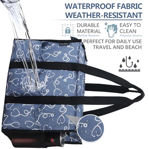 Image of Nurse Bags for Work Nursing Bag Multiple Pockets Waterproof Organizing Zip Top Clinical Bag for Nursing Students Home Health