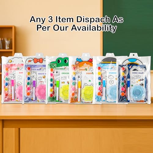 Image of WISHKEY Kids DIY Painting Kit (Set of 3) with 126 Painting Activity Book for Toddlers 3 Time Table Board 18 Water Color 3 Marker 3 Mixing Tray Children Return Gifts for Kids Birthday Age 3+
