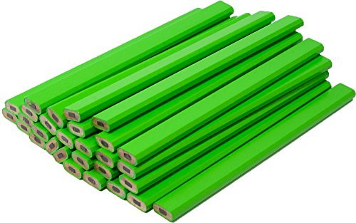 Neon Green Carpenter Pencils - (72) Count Bulk Box - Ten Color Choices