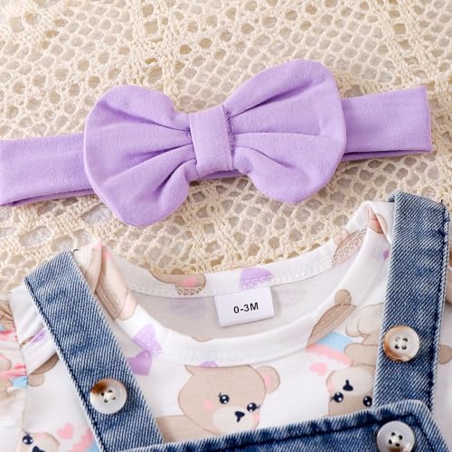 Baby Girl Clothes Suspender Skirt Newborn Ruffle Romper Cute Bear Jeans Dress Bow Headband Summer Outfits 0-18 Months4