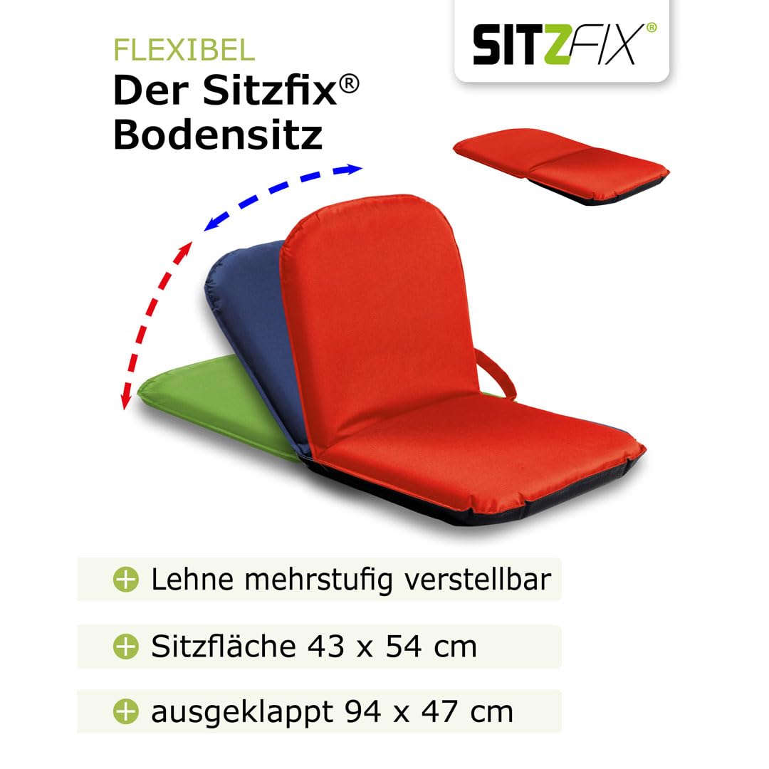 Bodensitzkissen, Bodenstuhl, Bodensitz Indoor/Outdoor mit Verstellbarer Rückenlehne grün von Bungarten
