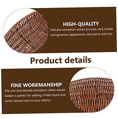 OSALADI 1Pc Imitação Rattan Cesta Tecida Cesta De Armazenamento Tecida Cesta Tecida Cesta De Armazen