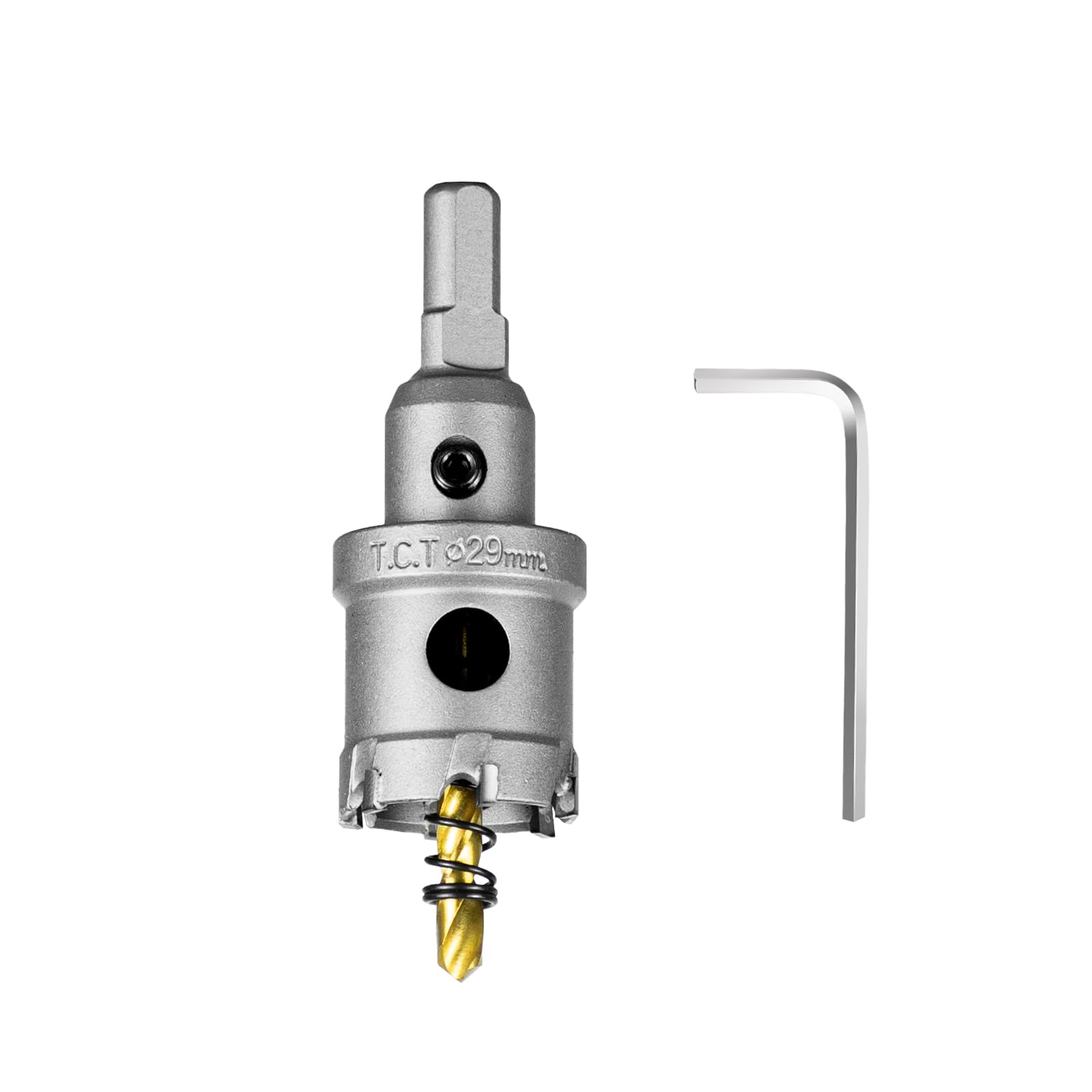 SALI 1-1/8" (29mm) TCT Hole Saw Kit Tungsten Carbide Tipped Hole Saw Drill Bit with Titanium-Plated Pilot Drill bit for Metal, Stainless Steel, Iron,