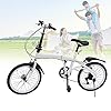 20 inch vouwfiets van koolstofstaal met 7 versnellingen, versnellingen, dubbele V-rem, witte fiets voor heren en dames