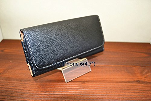 Kingsource Horizontal Leather Pouch Holster Case With Metal Belt Clip Compatible For Apple Iphone 12 Mini Iphone 8 Iphone 7 Iphone 6 Iphone 6S Color Black #TOP5