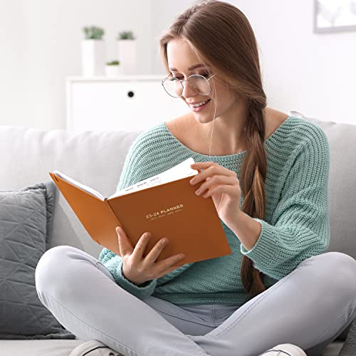 Planner 2023-2024 - 2023-2024 Academic Planner, July 2023-June 2024, Weekly And Monthly Planner 2023-2024, 8’’ × 10’’, Inner Pocket, Hardcover, Elastic Closure, Pen Loop, Bookmarks, Premium Paper, Perfect Daily Organizer(Brown) #TOP6