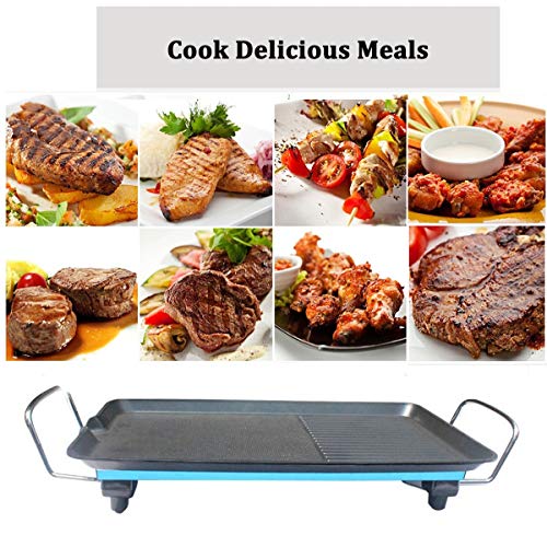 SISHUINIANHUA 220V Hot Plate Electric BBQ Grill Kitchen Teppanyaki Non-Stick Surface 1500W Adjustable Temperature Incredibly Versatile